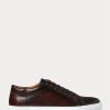 Pantofi de bărbați maro închis Ralph Lauren Severn din piele de vițel lustruită