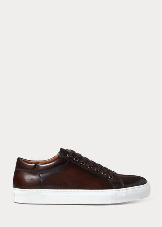 Pantofi de bărbați maro închis Ralph Lauren Severn din piele de vițel lustruită Pantofi de bărbați maro închis Ralph Lauren Severn din piele de vițel lustruită
