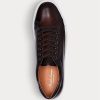 Pantofi de bărbați maro închis Ralph Lauren Severn din piele de vițel lustruită