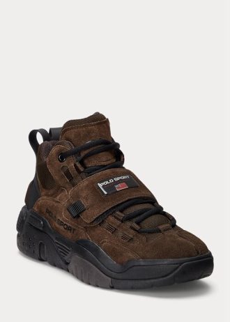 Pantofi de căprioară înalți Ralph Lauren PS100, ciocolați, pentru bărbați Pantofi de căprioară înalți Ralph Lauren PS100, ciocolați, pentru bărbați