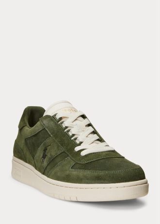 Pantofi de căprioară pentru bărbați, Ralph Lauren, de culoare olivă Pantofi de căprioară pentru bărbați, Ralph Lauren, de culoare olivă