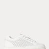 Pantofi de damă albi Ralph Lauren Hailey din piele perforată Pantofi de damă albi Ralph Lauren Hailey din piele perforată