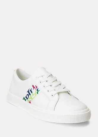 Pantofi de damă albi Ralph Lauren Janson III din piele Nappa