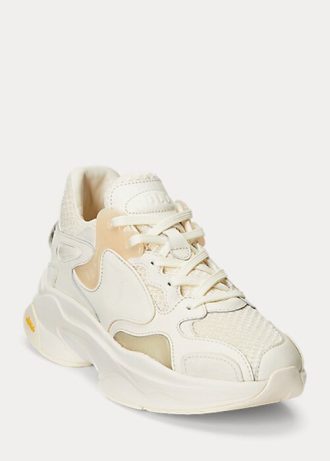 Pantofi de damă bej Ralph Lauren Logo Tech