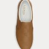 Pantofi de damă maro Ralph Lauren Haddley din piele cu logo Pantofi de damă maro Ralph Lauren Haddley din piele cu logo
