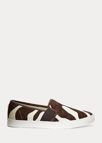 Pantofi de damă maro Ralph Lauren Jinny Haircalf Slip-On