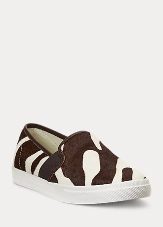 Pantofi de damă maro Ralph Lauren Jinny Haircalf Slip-On