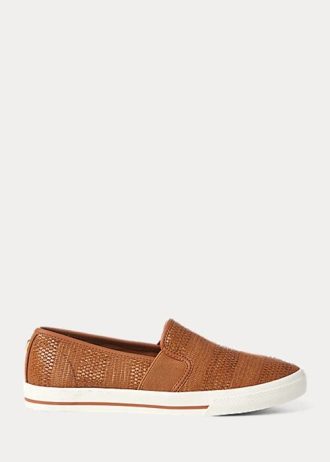 Pantofi de damă maro Ralph Lauren Jinny Woven Slip-On