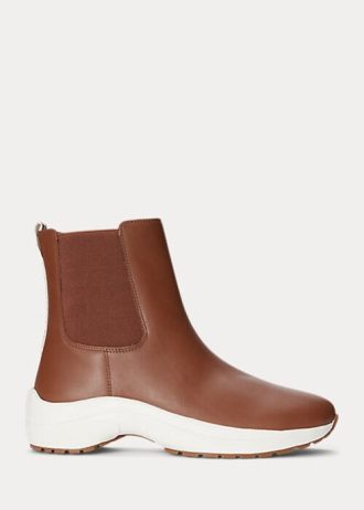 Pantofi de damă maro Ralph Lauren Rylee din piele lustruită