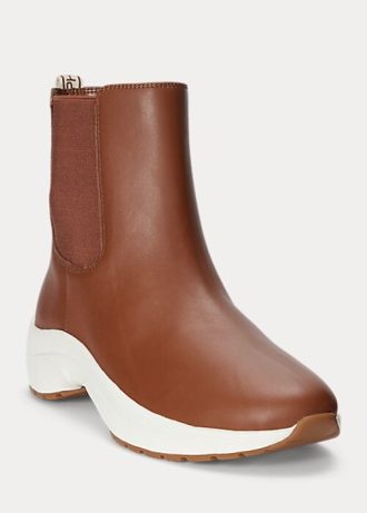 Pantofi de damă maro Ralph Lauren Rylee din piele lustruită