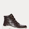 Pantofi de damă maro Ralph Lauren Rylee din piele în relief Pantofi de damă maro Ralph Lauren Rylee din piele în relief