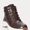 Pantofi de damă maro Ralph Lauren Rylee din piele în relief Pantofi de damă maro Ralph Lauren Rylee din piele în relief
