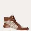 Pantofi de damă maro Ralph Lauren Rylee Monogram Jacquard înalți Pantofi de damă maro Ralph Lauren Rylee Monogram Jacquard înalți