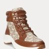 Pantofi de damă maro Ralph Lauren Rylee Monogram Jacquard înalți Pantofi de damă maro Ralph Lauren Rylee Monogram Jacquard înalți