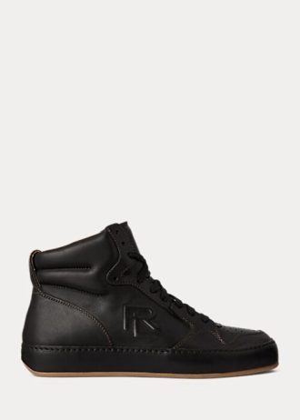 Pantofi de damă negri Ralph Lauren Jaemyn din piele de vițel înalți Pantofi de damă negri Ralph Lauren Jaemyn din piele de vițel înalți