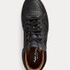 Pantofi de damă negri Ralph Lauren Jaemyn din piele de vițel înalți