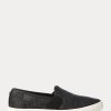 Pantofi de damă negri Ralph Lauren Jinny Woven Slip-On Pantofi de damă negri Ralph Lauren Jinny Woven Slip-On