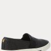 Pantofi de damă negri Ralph Lauren Jinny Woven Slip-On Pantofi de damă negri Ralph Lauren Jinny Woven Slip-On