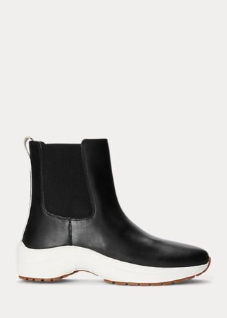 Pantofi de damă negri Ralph Lauren Rylee din piele lustruită