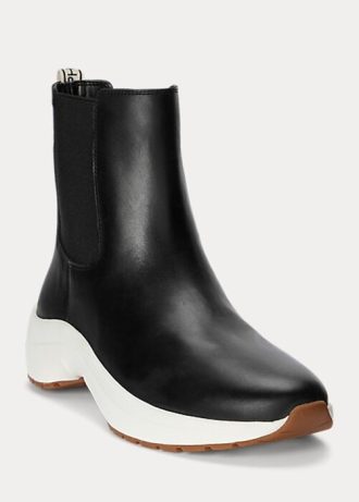 Pantofi de damă negri Ralph Lauren Rylee din piele lustruită