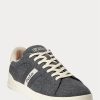 Pantofi de flanel Ralph Lauren Heritage Court II gri pentru bărbați Pantofi de flanel Ralph Lauren Heritage Court II gri pentru bărbați