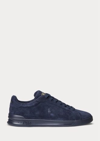 Pantofi de piele de căprioară pentru bărbați Ralph Lauren Heritage Court II bleumarin Pantofi de piele de căprioară pentru bărbați Ralph Lauren Heritage Court II bleumarin