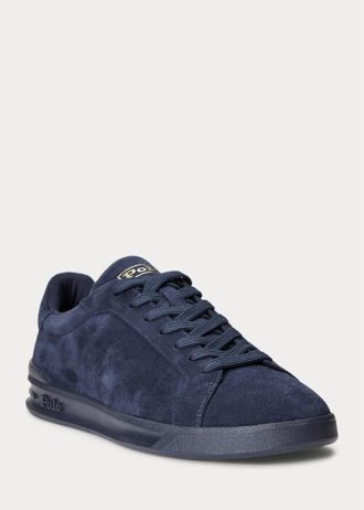 Pantofi de piele de căprioară pentru bărbați Ralph Lauren Heritage Court II bleumarin Pantofi de piele de căprioară pentru bărbați Ralph Lauren Heritage Court II bleumarin