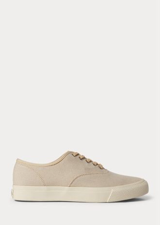 Pantofi de pânză Ralph Lauren bej pentru bărbați Pantofi de pânză Ralph Lauren bej pentru bărbați