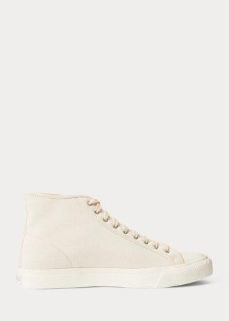 Pantofi de pânză Ralph Lauren Mayport crem pentru bărbați Pantofi de pânză Ralph Lauren Mayport crem pentru bărbați