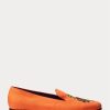 Pantofi de rochie din in brodat Ralph Lauren Alonzo portocalii pentru bărbați Pantofi de rochie din in brodat Ralph Lauren Alonzo portocalii pentru bărbați