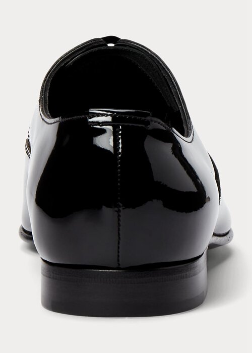 Pantofi de rochie din piele lăcuită Ralph Lauren Paget pentru bărbați negri Pantofi de rochie din piele lăcuită Ralph Lauren Paget pentru bărbați negri