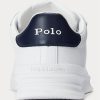 Pantofi de sport din piele Ralph Lauren Heritage Court II alb / bleumarin pentru bărbați Pantofi de sport din piele Ralph Lauren Heritage Court II alb / bleumarin pentru bărbați