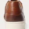 Pantofi maro din piele Ralph Lauren Court pentru bărbați Pantofi maro din piele Ralph Lauren Court pentru bărbați