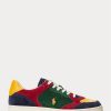 Pantofi multicolori pentru bărbați, Ralph Lauren Court, din catifea din velur Pantofi multicolori pentru bărbați, Ralph Lauren Court, din catifea din velur