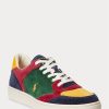 Pantofi multicolori pentru bărbați, Ralph Lauren Court, din catifea din velur Pantofi multicolori pentru bărbați, Ralph Lauren Court, din catifea din velur