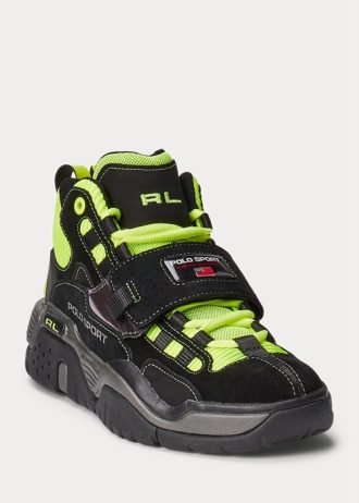 Pantofi înalți pentru bărbați, negri/galbeni, Ralph Lauren PS100 Pantofi înalți pentru bărbați, negri/galbeni, Ralph Lauren PS100