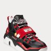 Pantofi înalți pentru bărbați, negri/roșii, Ralph Lauren PS100 Pantofi înalți pentru bărbați, negri/roșii, Ralph Lauren PS100