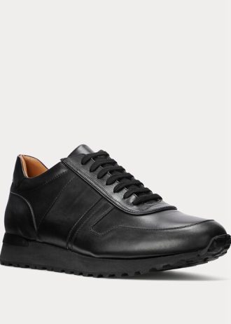 Pantofi negri din piele de vițel Ralph Lauren Ethan pentru bărbați Pantofi negri din piele de vițel Ralph Lauren Ethan pentru bărbați