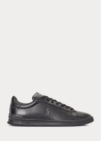 Pantofi negri din piele Ralph Lauren Heritage Court II pentru bărbați Pantofi negri din piele Ralph Lauren Heritage Court II pentru bărbați