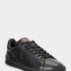 Pantofi negri din piele Ralph Lauren Heritage Court II pentru bărbați Pantofi negri din piele Ralph Lauren Heritage Court II pentru bărbați