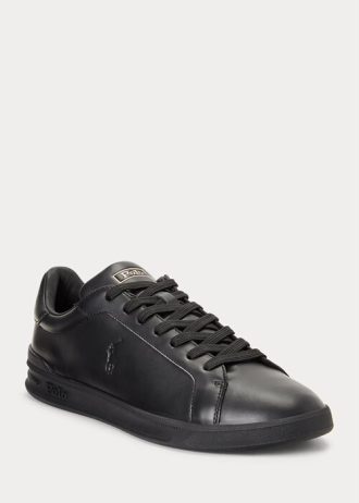 Pantofi negri din piele Ralph Lauren Heritage Court II pentru bărbați Pantofi negri din piele Ralph Lauren Heritage Court II pentru bărbați