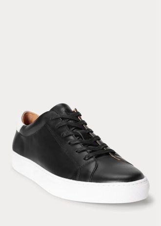 Pantofi negri din piele Ralph Lauren Jermain pentru bărbați