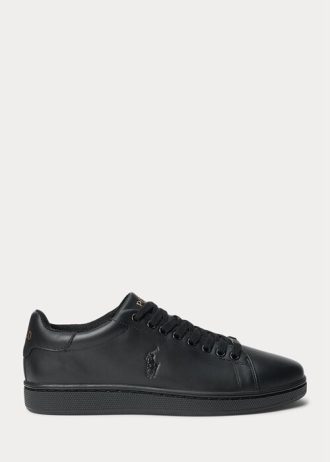 Pantofi negri din piele Ralph Lauren Wilton pentru bărbați