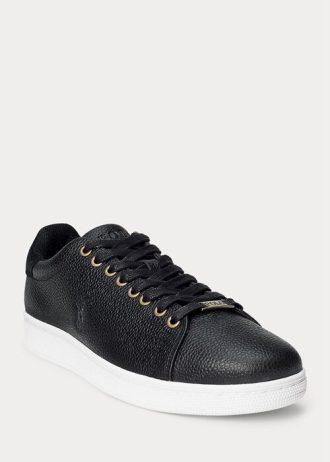 Pantofi negri din piele Ralph Lauren Wilton pentru bărbați