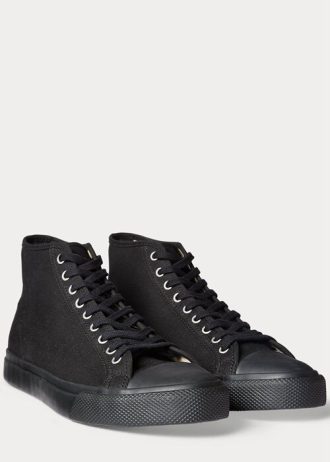 Pantofi negri din pânză Ralph Lauren Mayport pentru bărbați Pantofi negri din pânză Ralph Lauren Mayport pentru bărbați