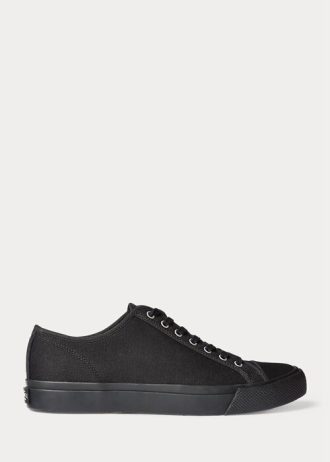 Pantofi negri din pânză Ralph Lauren pentru bărbați Pantofi negri din pânză Ralph Lauren pentru bărbați