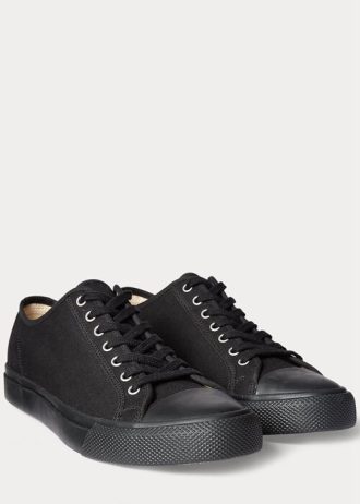 Pantofi negri din pânză Ralph Lauren pentru bărbați Pantofi negri din pânză Ralph Lauren pentru bărbați