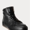 Pantofi negri pentru bărbați Ralph Lauren Jaemyn din piele de vițel înalți Pantofi negri pentru bărbați Ralph Lauren Jaemyn din piele de vițel înalți