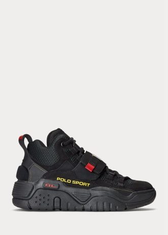 Pantofi negri pentru bărbați Ralph Lauren PS100 High-Top