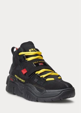 Pantofi negri pentru bărbați Ralph Lauren PS100 High-Top